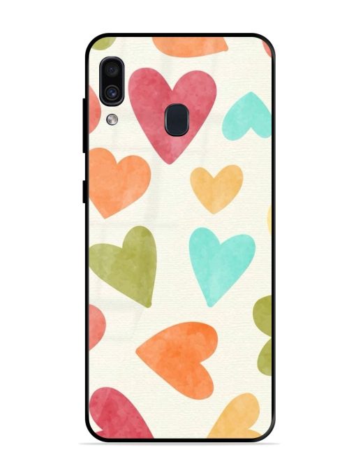 Watercolor Hearts Glossy Soft Edge Case for Samsung Galaxy A30