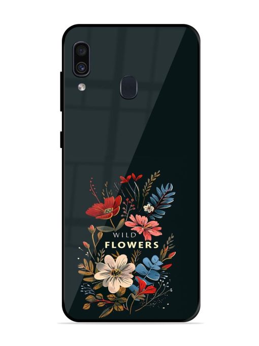 Dark Floral Glossy Soft Edge Case for Samsung Galaxy A30