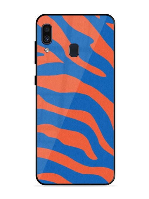 Zebra Stripes In Blue And Orange Glossy Soft Edge Case for Samsung Galaxy A30