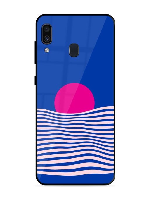 Pink Sunset Over Blue Waves Glossy Soft Edge Case for Samsung Galaxy A30