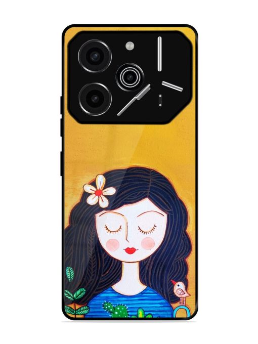 Girl Illustration Glossy Soft Edge Case for Tecno Pova 6 Pro (5G)