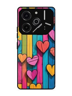Rainbow Of Hearts Glossy Soft Edge Case for Tecno Pova 6 Pro (5G)