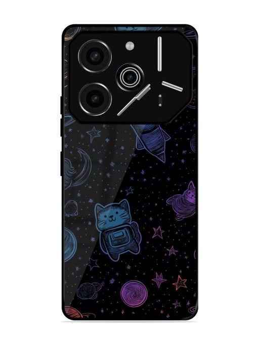 Cosmic Cat Chaos Glossy Soft Edge Case for Tecno Pova 6 Pro (5G)