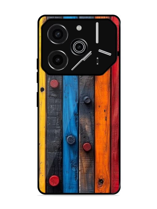 Rainbow Plank Glossy Soft Edge Case for Tecno Pova 6 Pro (5G)