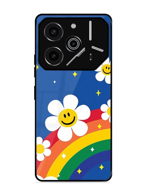 Happy Daisies And Rainbow Sky Glossy Soft Edge Case for Tecno Pova 6 Pro (5G)