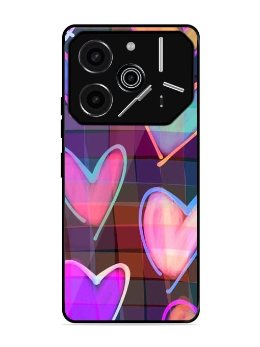 Neon Hearts Glossy Soft Edge Case for Tecno Pova 6 Pro (5G)