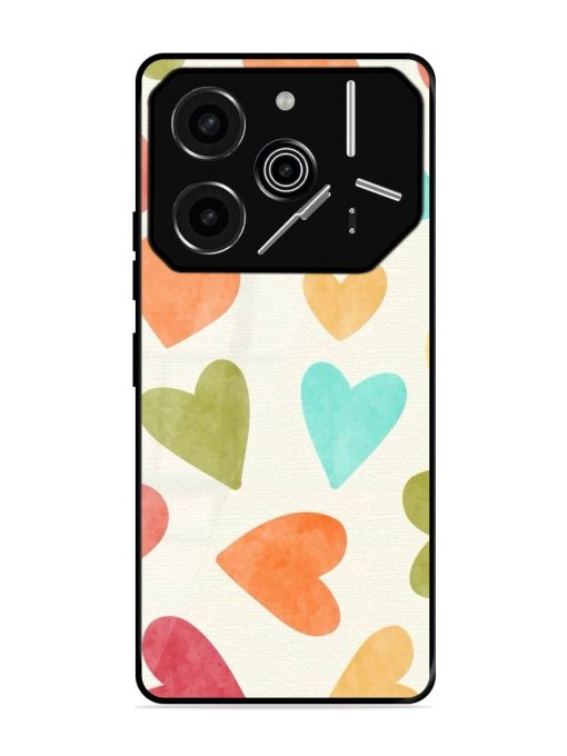 Watercolor Hearts Glossy Soft Edge Case for Tecno Pova 6 Pro (5G)