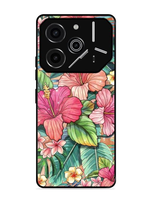 Tropical Tapestry Glossy Soft Edge Case for Tecno Pova 6 Pro (5G)