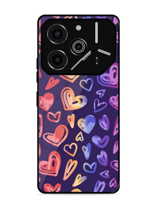 Rainbow Hearts Glossy Soft Edge Case for Tecno Pova 6 Pro (5G)