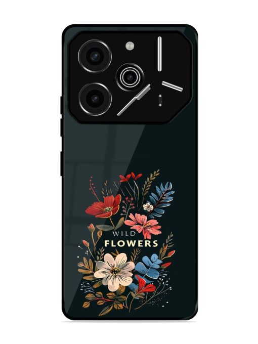 Dark Floral Glossy Soft Edge Case for Tecno Pova 6 Pro (5G)
