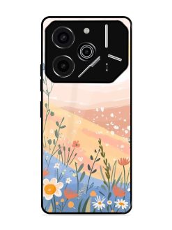 Golden Hour Blooms Glossy Soft Edge Case for Tecno Pova 6 Pro (5G)