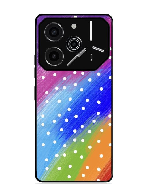 Rainbow Polka Dot Dream Glossy Soft Edge Case for Tecno Pova 6 Pro (5G)