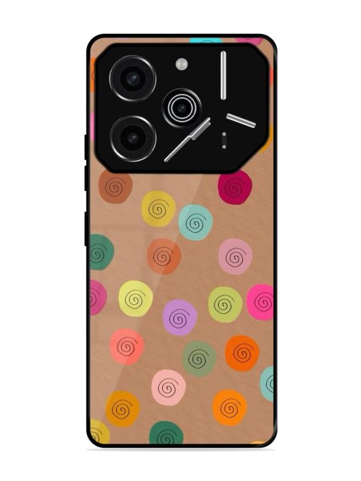 Swirly Dots On Kraft Glossy Soft Edge Case for Tecno Pova 6 Pro (5G)