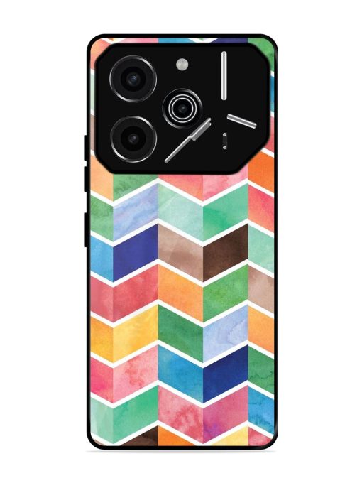 Watercolor Chevron Whimsy Glossy Soft Edge Case for Tecno Pova 6 Pro (5G)