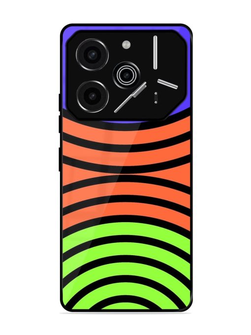 Psychedelic Stripe Symphony Glossy Soft Edge Case for Tecno Pova 6 Pro (5G)
