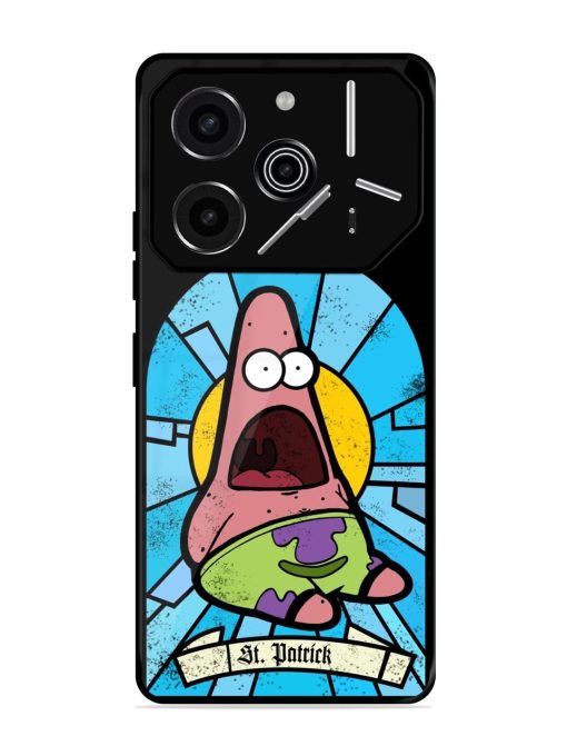 St. Patrick'S Day Stained Glass Patrick Star Glossy Soft Edge Case for Tecno Pova 6 Pro (5G)