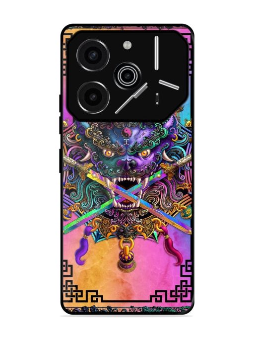 Psychedelic Fu Dog Tapestry Glossy Soft Edge Case for Tecno Pova 6 Pro (5G)