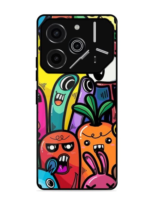 Whimsical Doodle Chaos Glossy Soft Edge Case for Tecno Pova 6 Pro (5G)