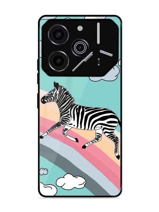 Zebra On A Rainbow Glossy Soft Edge Case for Tecno Pova 6 Pro (5G)