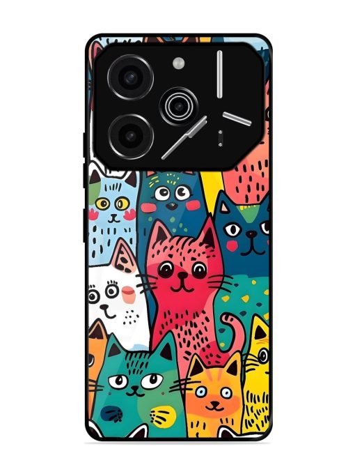 Feline Frenzy Glossy Soft Edge Case for Tecno Pova 6 Pro (5G)