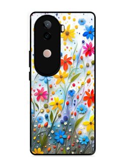 Vibrant Floral Glossy Soft Edge Case for Vivo V40E (5G)