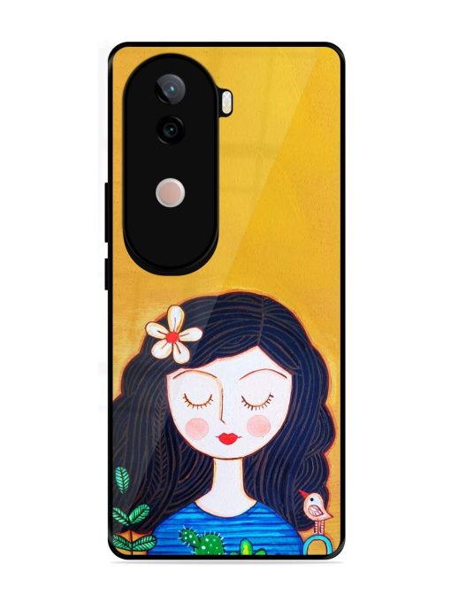 Girl Illustration Glossy Soft Edge Case for Vivo V40E (5G)