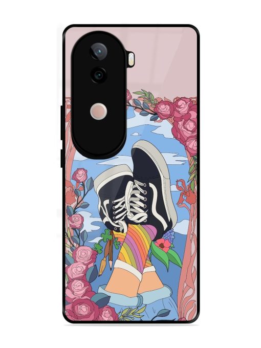 Floral Fantasy Glossy Soft Edge Case for Vivo V40E (5G)
