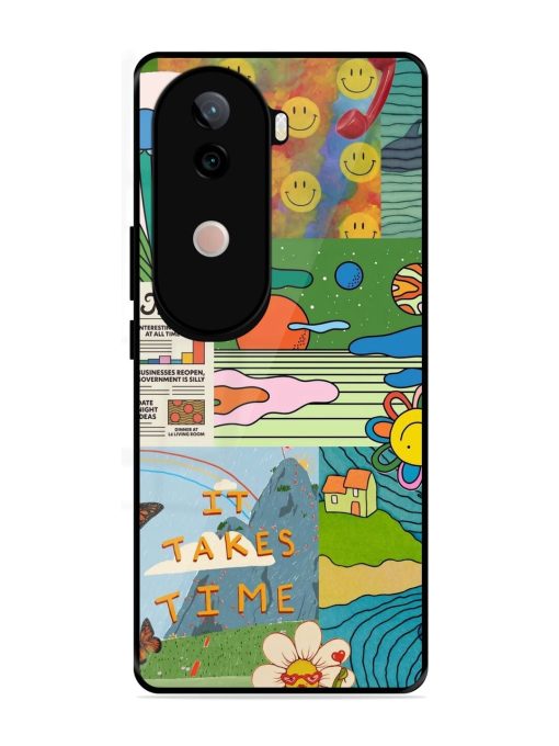 Groovy Vibes Glossy Soft Edge Case for Vivo V40E (5G)