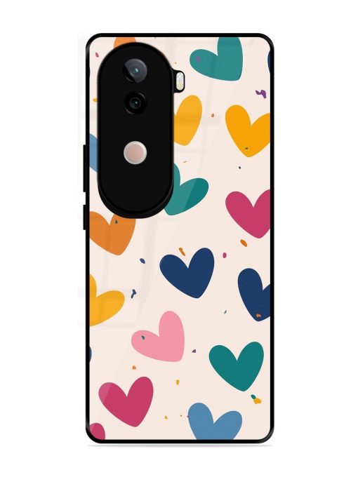 Rainbow Hearts Glossy Soft Edge Case for Vivo V40E (5G)