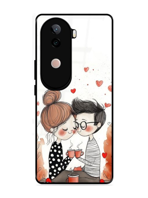 Couple Seating With Coffee Glossy Soft Edge Case for Vivo V40E (5G)