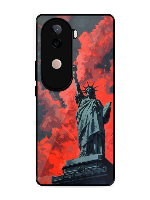 Lady Liberty'S Firework Finale Glossy Soft Edge Case for Vivo V40E (5G)