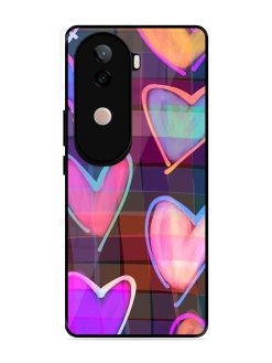 Neon Hearts Glossy Soft Edge Case for Vivo V40E (5G)