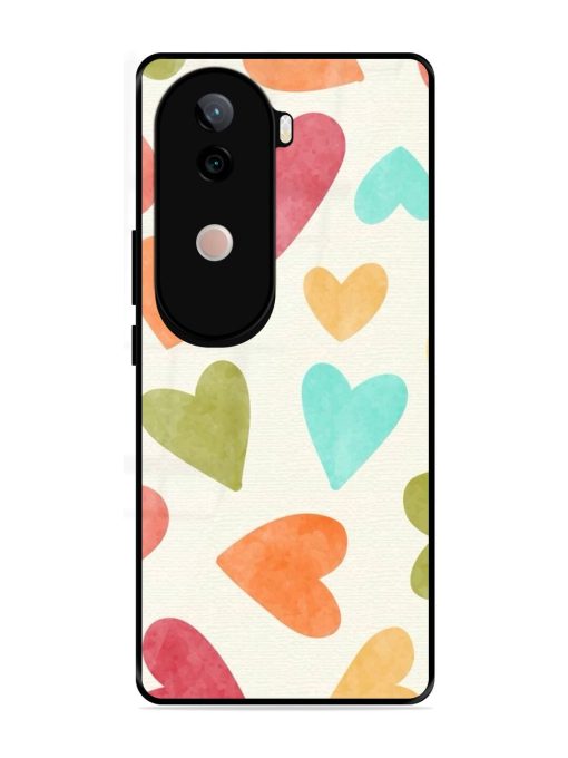 Watercolor Hearts Glossy Soft Edge Case for Vivo V40E (5G)