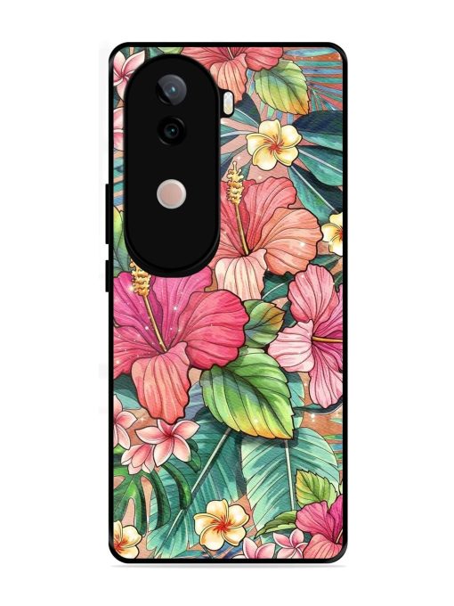 Tropical Tapestry Glossy Soft Edge Case for Vivo V40E (5G)