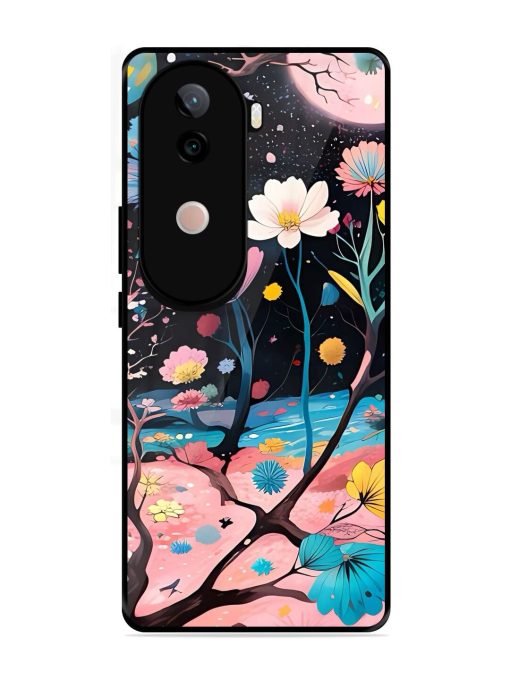 Cosmic Bloom Glossy Soft Edge Case for Vivo V40E (5G)