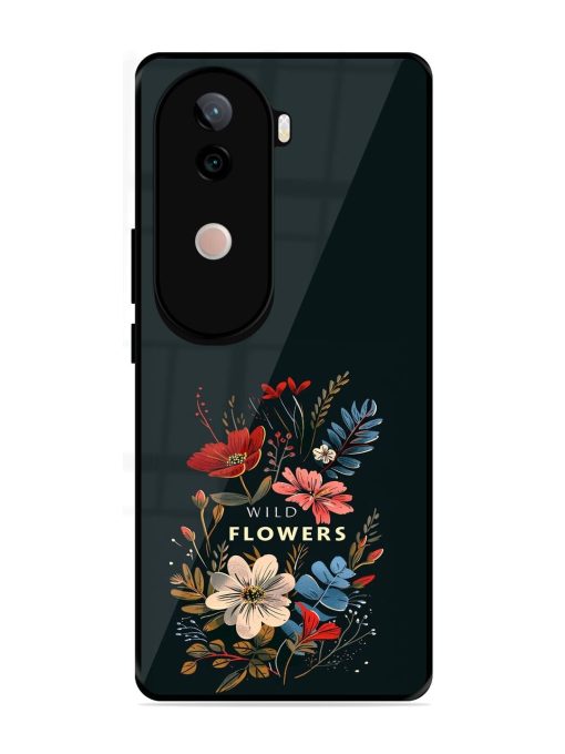 Dark Floral Glossy Soft Edge Case for Vivo V40E (5G)