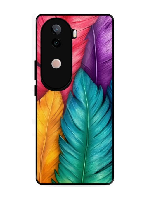 Rainbow Feathers Glossy Soft Edge Case for Vivo V40E (5G)