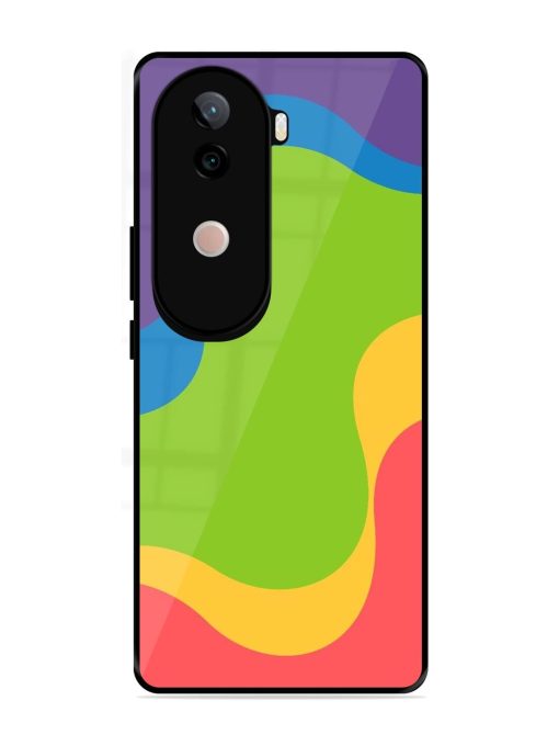 Wavy Rainbow Wonderland Glossy Soft Edge Case for Vivo V40E (5G)