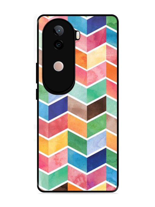 Watercolor Chevron Whimsy Glossy Soft Edge Case for Vivo V40E (5G)