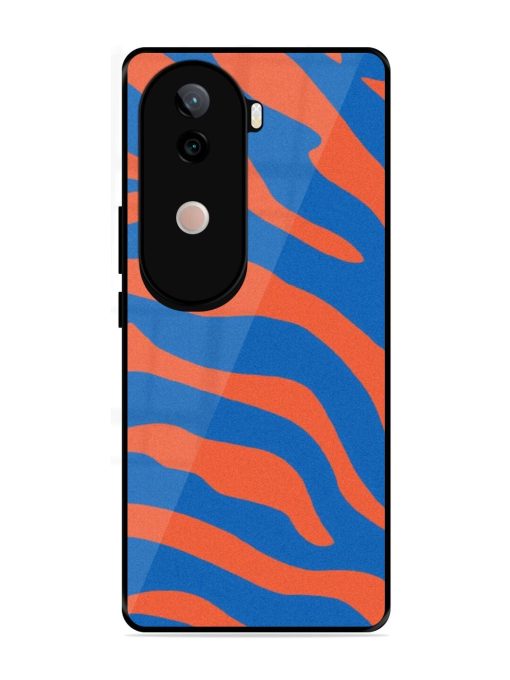 Zebra Stripes In Blue And Orange Glossy Soft Edge Case for Vivo V40E (5G)