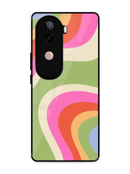Wavy Rainbow Wonderland Glossy Soft Edge Case for Vivo V40E (5G)