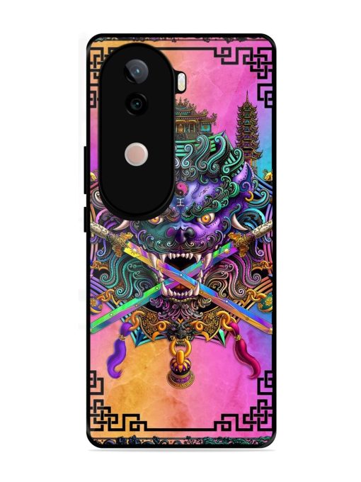 Psychedelic Fu Dog Tapestry Glossy Soft Edge Case for Vivo V40E (5G)