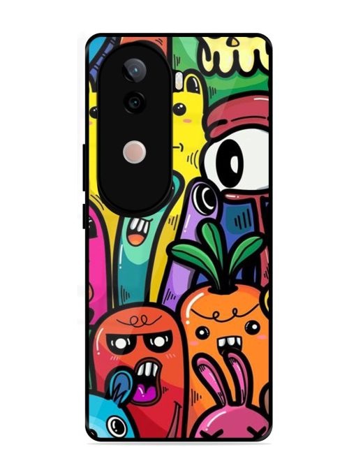 Whimsical Doodle Chaos Glossy Soft Edge Case for Vivo V40E (5G)