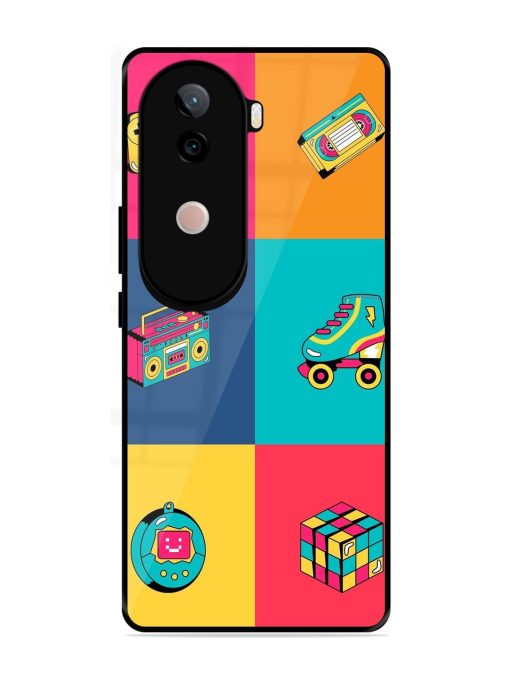 90S Throwback Grid Glossy Soft Edge Case for Vivo V40E (5G)