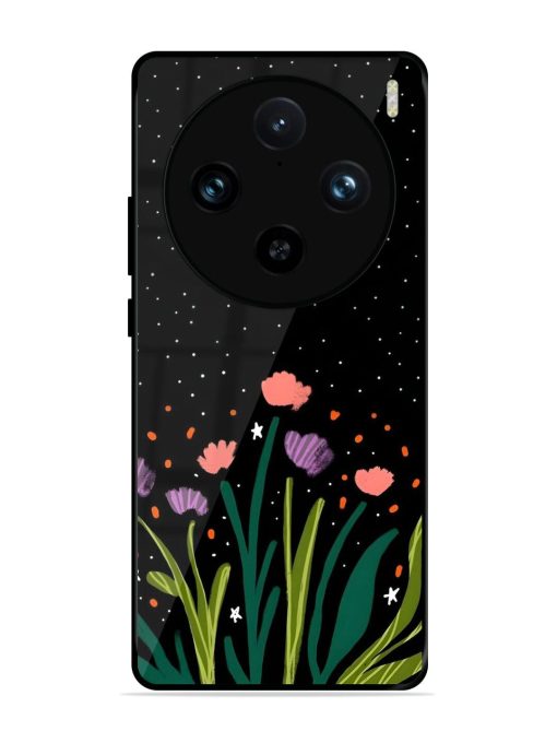 Midnight Bloom Glossy Soft Edge Case for Vivo X100 Pro (5G)