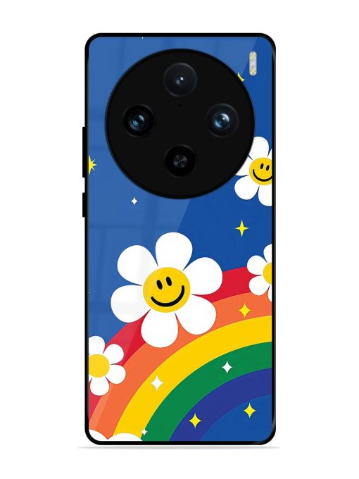 Happy Daisies And Rainbow Sky Glossy Soft Edge Case for Vivo X100 Pro (5G)