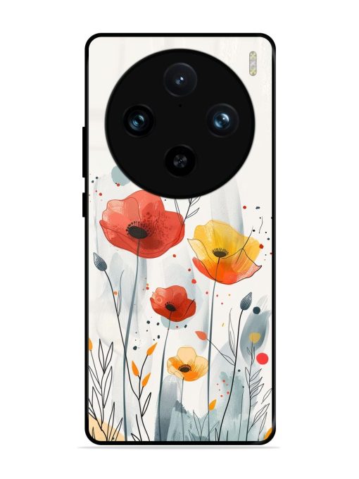 Poppy Fields Glossy Soft Edge Case for Vivo X100 Pro (5G)