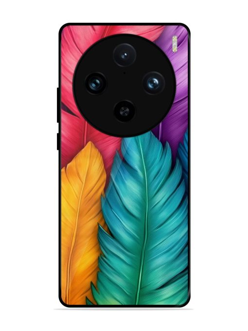 Rainbow Feathers Glossy Soft Edge Case for Vivo X100 Pro (5G)