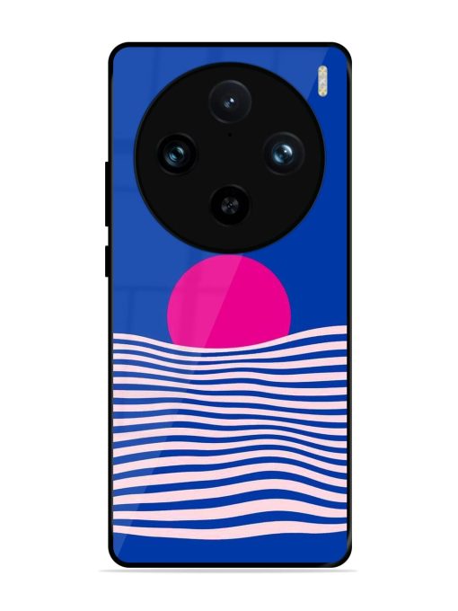 Pink Sunset Over Blue Waves Glossy Soft Edge Case for Vivo X100 Pro (5G)