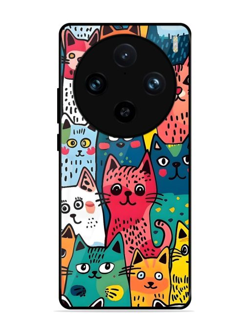 Feline Frenzy Glossy Soft Edge Case for Vivo X100 Pro (5G)